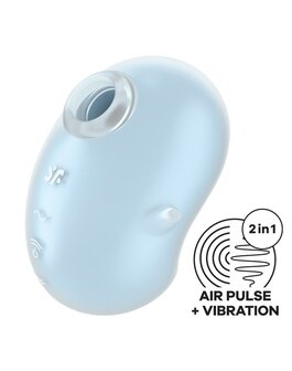 Satisfyer - Cutie Ghost - Vibrerende Luchtdruk Vibrator - 2 in 1 - Lichtblauw