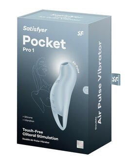 Satisfyer - Pocket Pro - Compacte Vibrerende Luchtdruk Vibrator - Lichtblauw