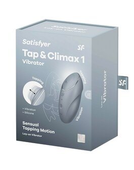 Satisfyer - Tap &amp; Climax 1 - Vibrerende Clitoris Vibrator met Tik/Tapping Functie - Lichtblauw