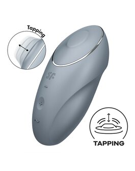 Satisfyer - Tap &amp; Climax 1 - Vibrerende Clitoris Vibrator met Tik/Tapping Functie - Lichtblauw