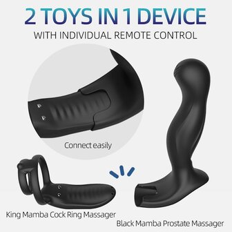 Sevanda - Black Mamba - Cockring met Prostaat Massager