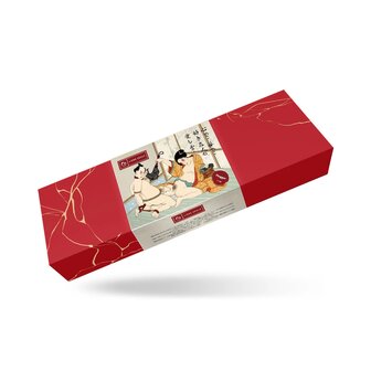 Liebe Seele - Kinbaku Ukiyoe - Lamslederen Flogger - Rood met Zwarte Rozen Print - Iets H&eacute;&eacute;l Bijzonders! - Import uit Japan