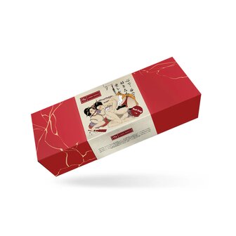 Liebe Seele - Kinbaku Ukiyoe - Lamslederen Blinddoek - Rood met Zwarte Rozen Print - Iets H&eacute;&eacute;l Bijzonders! - Import uit Japan