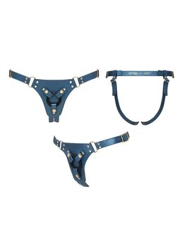 Strap-On-Me - Strap-on Harnas Generous - PU Leer - Petrol Blauw