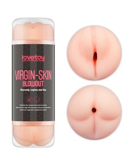 Lovetoy - Virgin-Skin Blowout - Dubbelzijdige Stroker Masturbator - Vagina en Ass - Lichte Huidskleur