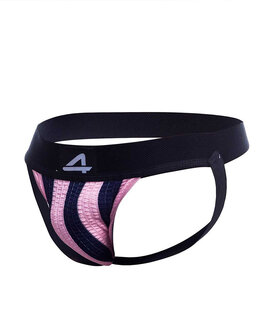 Cut4Men - Sexy Jockstrap -  Stripe - Roze/Zwart - Maat S