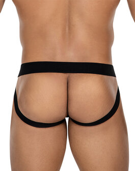 Cut4Men - Jock Snap - Jockstrap met Drukknoopjes - PU-Leder - Neon/Zwart - Maat L/XL