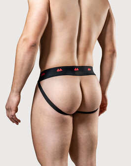 MM Original - REV2 - Reversible Jockstrap - Herenslip - Tailleband 5 cm - Zwart/Rood - Maat S