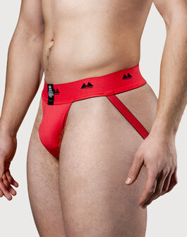 MM Original - REV2 - Reversible Jockstrap - Herenslip - Tailleband 5 cm - Zwart/Rood - Maat S