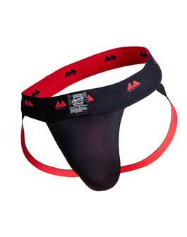 MM Original - REV2 - Reversible Jockstrap - Herenslip - Tailleband 5 cm - Zwart/Rood - Maat M