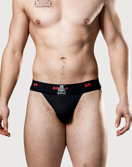 MM Original - REV2 - Reversible Jockstrap - Herenslip - Tailleband 5 cm - Zwart/Rood - Maat M