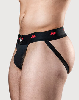 MM Original - REV2 - Reversible Jockstrap - Herenslip - Tailleband 5 cm - Zwart/Rood - Maat M