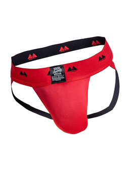 MM Original - REV2 - Reversible Jockstrap - Herenslip - Tailleband 5 cm - Zwart/Rood - Maat XL