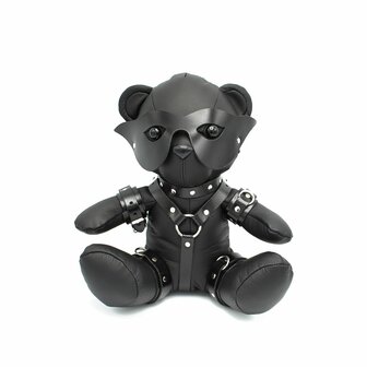 Kiotos Leather - EDDY de BDSM Teddybeer - Black Blindfold - Leder