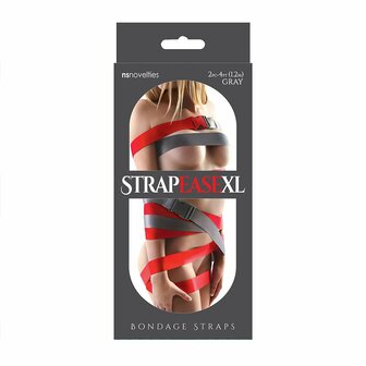 StrapeaseXL Bondage Straps - 2 stuks - 1,2 meter - Grijs