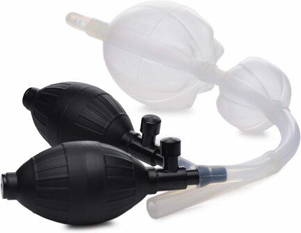 CleanStream - Anaal Douche met Twee Opblaasbare Ballonnetjes en Pompjes