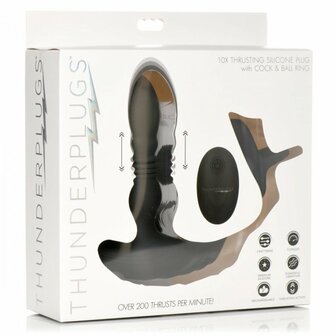 Thunder Plugs - Stotende Anaal Vibrator met Cock/Ball Strap en Afstandsbediening