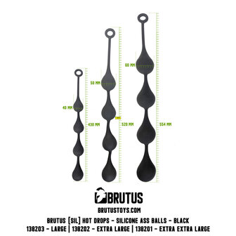 Brutus - Anaal Kralen - Siliconen Anaal Kralen -  &Oslash; 60 mm - Hot Drops  XXL 
