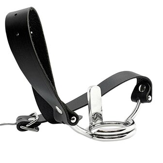 Black Label - Stainless Steel Ring Gag met Tongue Depressor