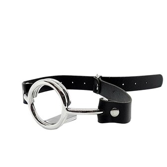 Black Label - Stainless Steel Ring Gag met Tongue Depressor