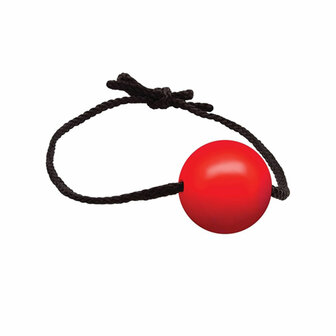 Black Label - Siliconen Ball Gag - Diameter 50 mm - Leren Koord - Rood