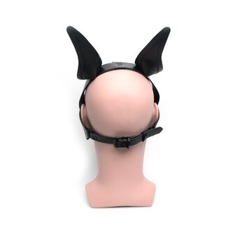 665 - Hood - Puppy Play Masker - PU Leer - One Size - Zwart - Playful Pup Hood All Black