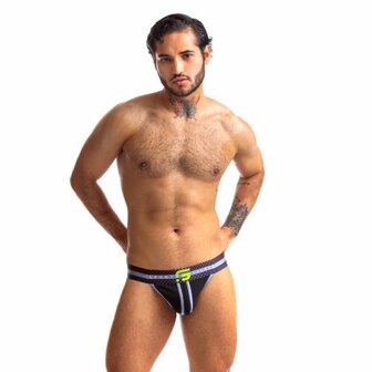 Sport Fucker Jersey - Jockstrap - Zwart/Groen - Maat 2XL