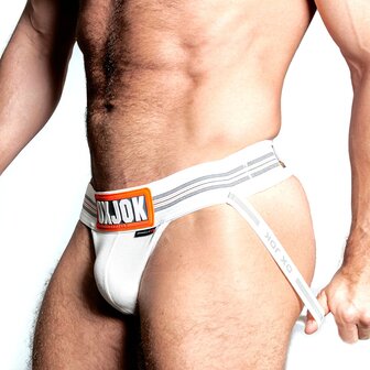 Oxjok Slingjock - Upthrust Slider Jockstrap - Ingebouwde Cockring - Met opbergvakje - White Snow - Maat L