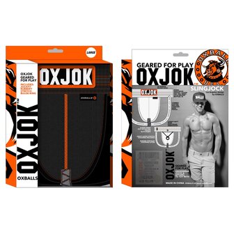 Oxjok Slingjock - Upthrust Slider Jockstrap - Ingebouwde Cockring - Met opbergvakje - Black Iron - Maat XL