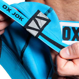 Oxjok Slingjock - Upthrust Slider Jockstrap - Ingebouwde Cockring - Met opbergvakje - Pool Blue - Maat XL