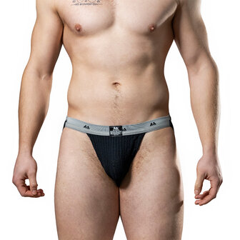 MM - Original Jock Collection - Jockstrap - Tailleband 2,5 cm - Zwart/Grijs - Maat L