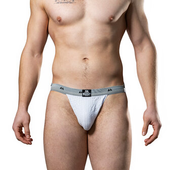 MM - Original Jock Collection - Jockstrap - Tailleband 2,5 cm - Wit/Grijs - Maat XL