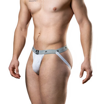 MM - Original Jock Collection - Jockstrap - Tailleband 2,5 cm - Wit/Grijs - Maat L