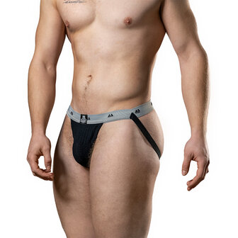 MM - Original Jock Collection - Jockstrap - Tailleband 2,5 cm - Zwart/Grijs - Maat XL