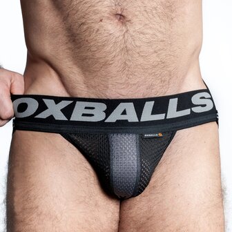 Oxjok Airmesh - Upthrust Slider Semi-Transparante Jockstrap - Tar Black - Maat S