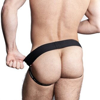 Oxjok Airmesh - Upthrust Slider Semi-Transparante Jockstrap - Tar Black - Maat S