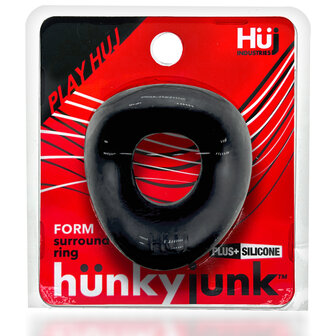 H&uuml;nkyjunk - Form - Gebogen Cockring - Zwart