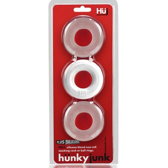 H&uuml;nkyjunk - Cockring - 3 stuks - Wit/Transparant