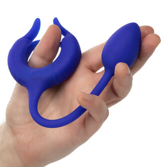 Calexotics - Admiral Cockring met Verzwaarde Vibrerende Buttplug - Blauw