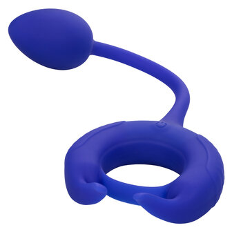 Calexotics - Admiral Cockring met Verzwaarde Vibrerende Buttplug - Blauw