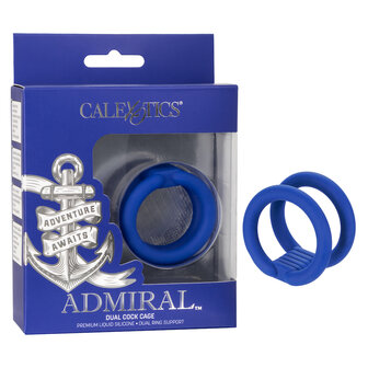 Calexotics - Admiral Dubbele Siliconen Cockring - Blauw