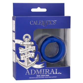 Calexotics - Admiral Dubbele Siliconen Cockring - Blauw