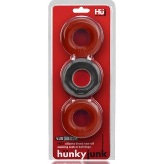 H&uuml;nkyjunk - Cockring - 3 stuks - Rood &amp; Zwart