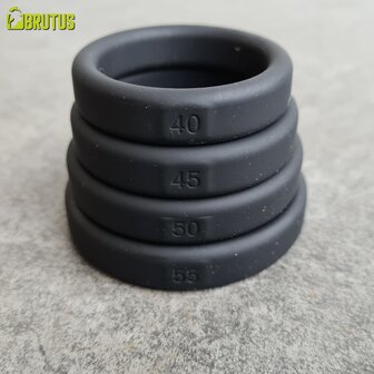 Brutus - Flat Slick - Silicone Cockring - Diameter 50 mm