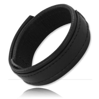 Black Label - Lederen Cockstrap met Klittenband Sluiten - 20 mm breed