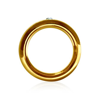 Black Label - Gouden Donut Cockring met Strass Versiering - RVS - Goud - Diameter 45 mm