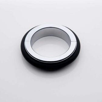 Black Label - Fusion Ring - Cockring van Metaal met Siliconen - Small - &Oslash; 35 x 7 x 15 mm