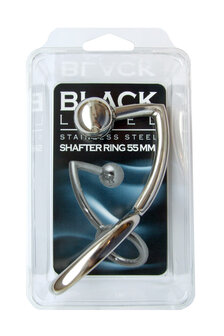 Black Label - Cockring met Opschroefbare Anaalkogel - RVS - Diameter ring 55 mm - Diameter kogel 30 mm