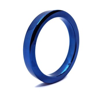 Black Label - BlueBoy - Platte Cockring - RVS - Blauw - Diameter 50 mm