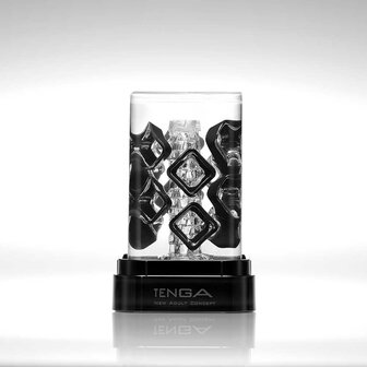 Tenga - Crystal Block Masturbator - Transparant/Zwart